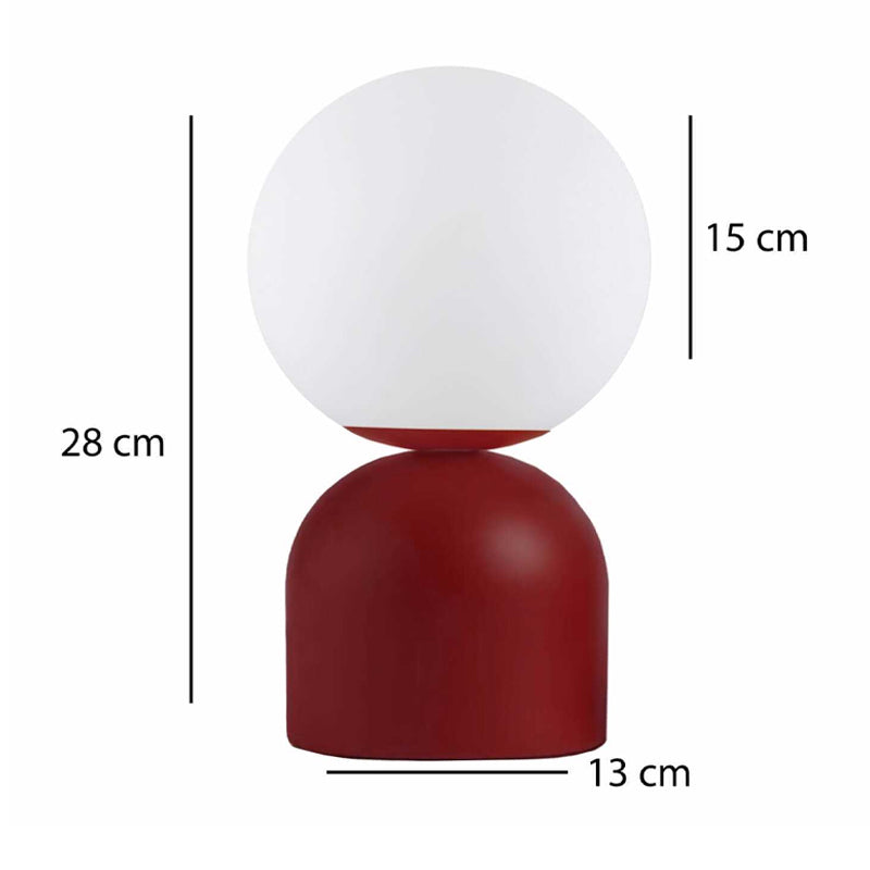 Φωτιστικό επιτραπέζιο Albus Megapap E14 μεταλλικό - γυάλινο χρώμα μπορντώ - λευκό Ø13x28εκ. - Hippiehome.gr