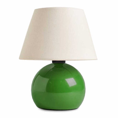 Φωτιστικό επιτραπέζιο Alaska Megapap E27 μεταλλικό - ύφασμα Pvc χρώμα πράσινο - κρεμ Ø22x30εκ. - Hippiehome.gr