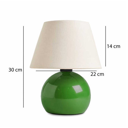 Φωτιστικό επιτραπέζιο Alaska Megapap E27 μεταλλικό - ύφασμα Pvc χρώμα πράσινο - κρεμ Ø22x30εκ. - Hippiehome.gr