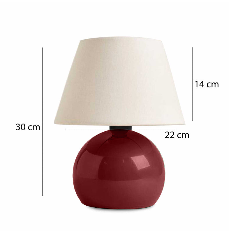 Φωτιστικό επιτραπέζιο Alaska Megapap E27 μεταλλικό - ύφασμα Pvc χρώμα μπορντώ - κρεμ Ø22x30εκ. - Hippiehome.gr