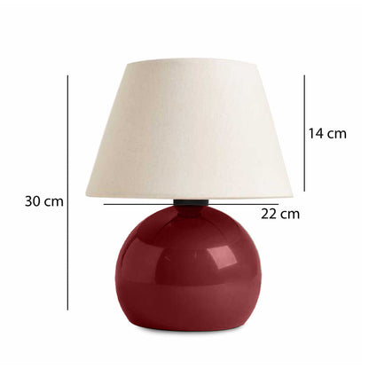 Φωτιστικό επιτραπέζιο Alaska Megapap E27 μεταλλικό - ύφασμα Pvc χρώμα μπορντώ - κρεμ Ø22x30εκ. - Hippiehome.gr