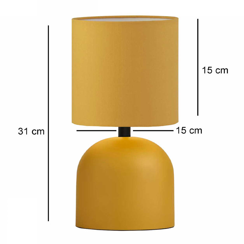 Φωτιστικό επιτραπέζιο Nehora Megapap E27 μεταλλικό - ύφασμα Pvc χρώμα κίτρινο Ø15x30εκ. - Hippiehome.gr