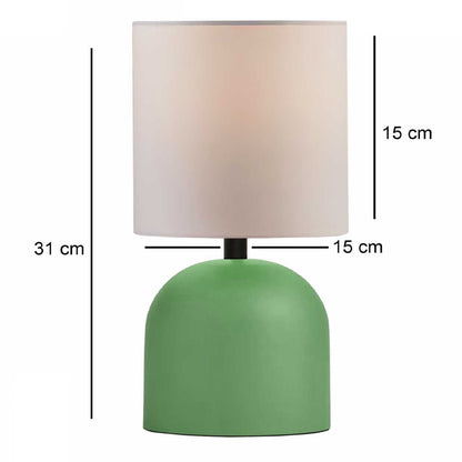 Φωτιστικό επιτραπέζιο Nehora Megapap E27 μεταλλικό - ύφασμα Pvc χρώμα πράσινο - κρεμ Ø15x30εκ. - Hippiehome.gr