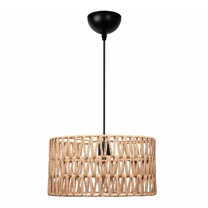 Φωτιστικό οροφής Sarkiz Megapap E27 από σχοινί μονόφωτο χρώμα φυσικό Ø30x70εκ. - Hippiehome.gr