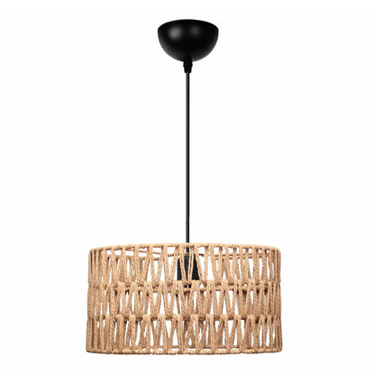 Φωτιστικό οροφής Sarkiz Megapap E27 από σχοινί μονόφωτο χρώμα φυσικό Ø30x70εκ. - Hippiehome.gr