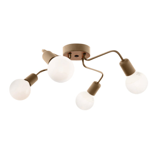 Φωτιστικό οροφής Horus Megapap E27 μεταλλικό τετράφωτο χρώμα χρυσό 48x48x10εκ. - Hippiehome.gr