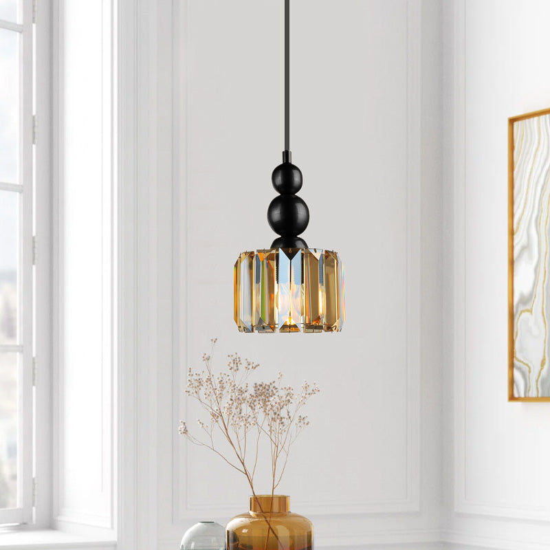 Φωτιστικό οροφής Alaba Megapap E27 μεταλλικό - γυάλινο μονόφωτο χρώμα μαύρο 15x15x65εκ. - Hippiehome.gr