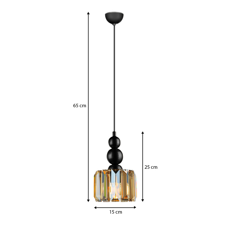 Φωτιστικό οροφής Alaba Megapap E27 μεταλλικό - γυάλινο μονόφωτο χρώμα μαύρο 15x15x65εκ. - Hippiehome.gr