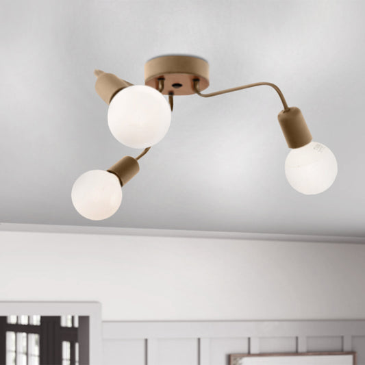 Φωτιστικό οροφής Salvi Megapap E27 μεταλλικό τρίφωτο χρώμα χρυσό 44x44x10εκ. - Hippiehome.gr