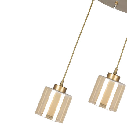 Ceiling lamp Kenedy Megapap E27 metal - glass two-light color gold Ø25x80cm.