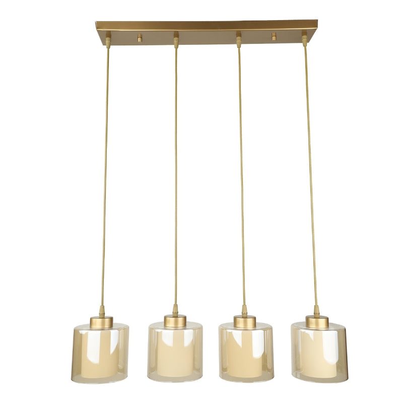 Ceiling lamp Kenedy Megapap E27 metal - glass four-light color gold 65x5x70cm.