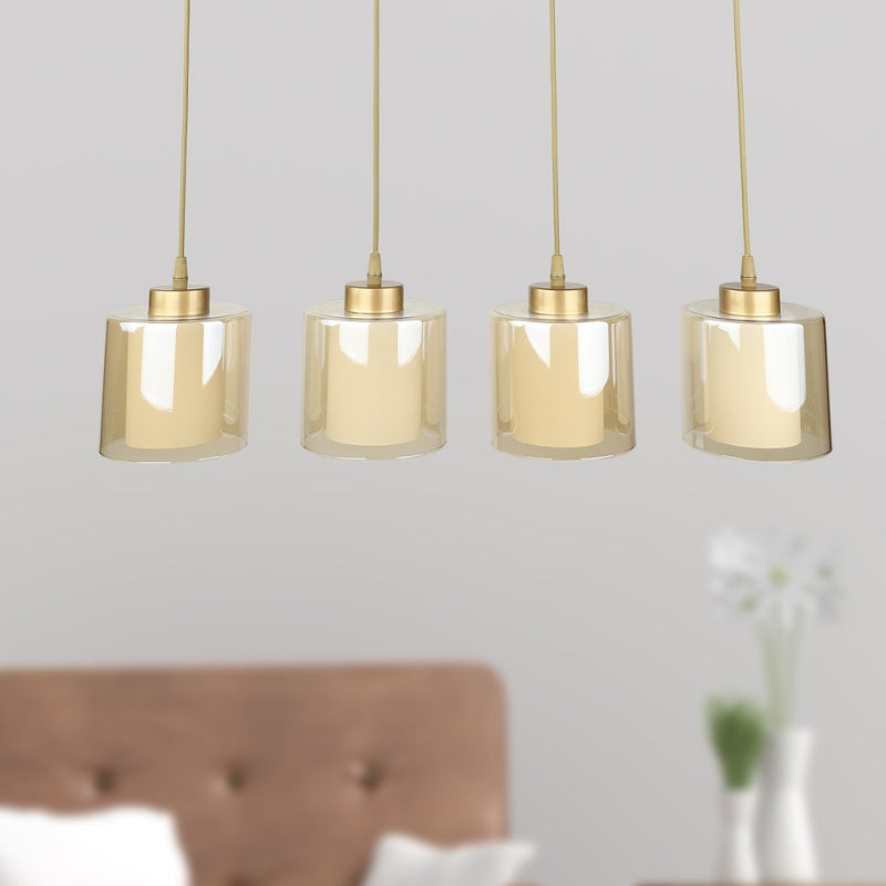 Ceiling lamp Kenedy Megapap E27 metal - glass four-light color gold 65x5x70cm.