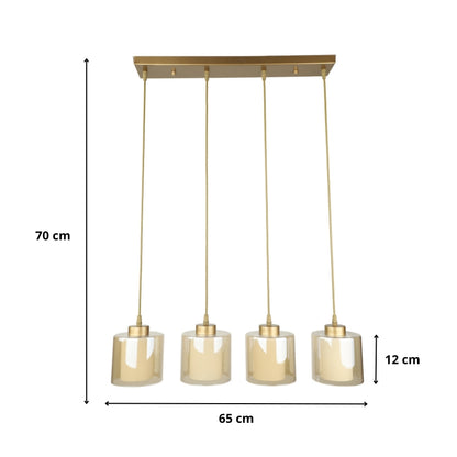 Ceiling lamp Kenedy Megapap E27 metal - glass four-light color gold 65x5x70cm.