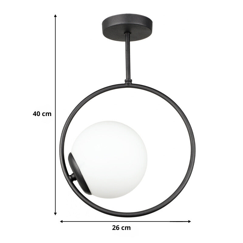 Ceiling lamp Scoy Megapap E27 metal single light color black Ø26x40cm.