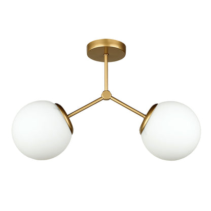 Ceiling lamp Alison Megapap E27 metal - glass two-light color gold Ø50x30cm.