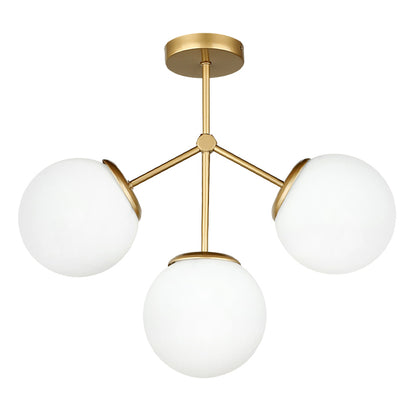 Ceiling lamp Alison Megapap E27 metal - glass three-light color gold Ø50x45cm.