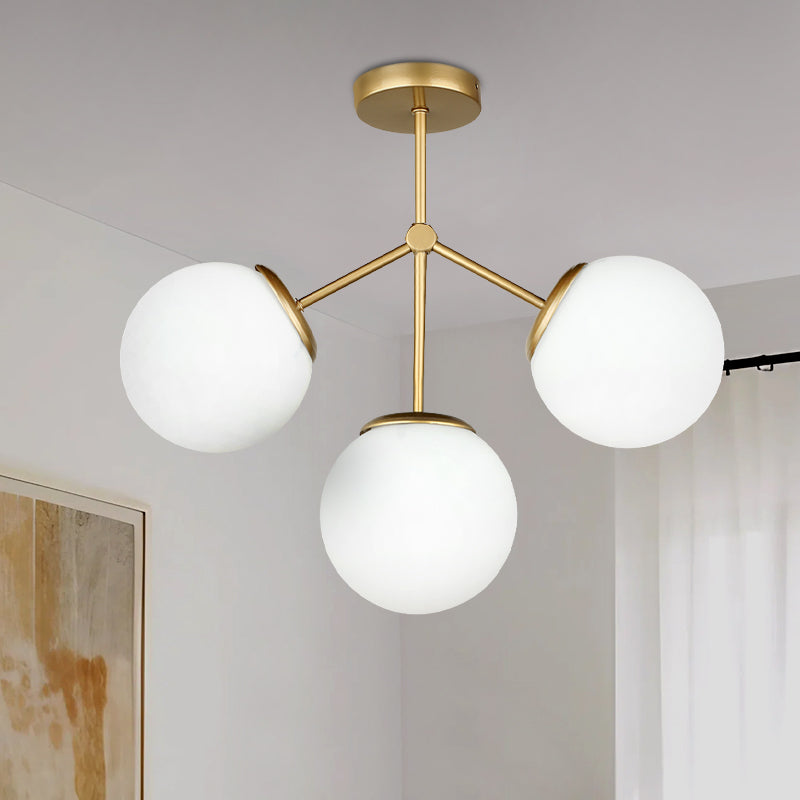 Ceiling lamp Alison Megapap E27 metal - glass three-light color gold Ø50x45cm.