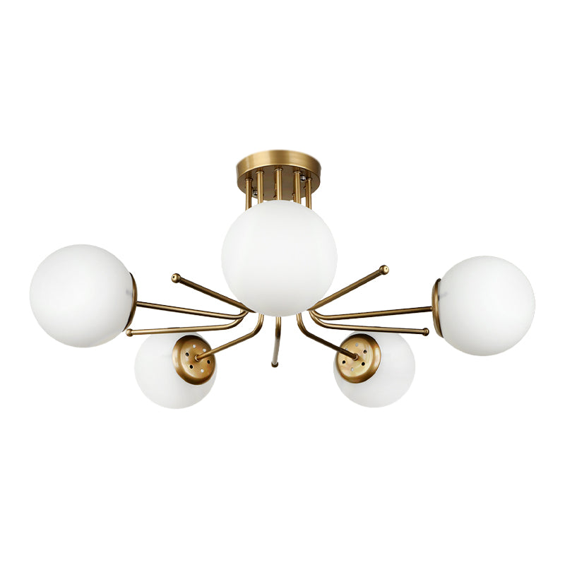 Ceiling lamp Maxidex Megapap E27 metal - glass five-light color gold Ø80x50cm.