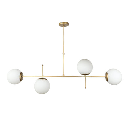 Ceiling lamp Lura Megapap E27 metal - glass four-light color gold 110x75cm.