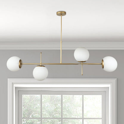 Ceiling lamp Lura Megapap E27 metal - glass four-light color gold 110x75cm.