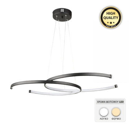 Ceiling lamp Led Cres Megapap metal color black 70x48x65cm.