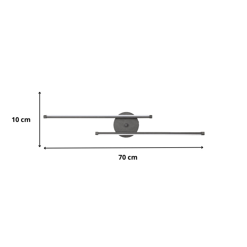 Απλίκα τοίχου Led Frode Megapap μεταλλική χρώμα μαύρο 70x10x10εκ.