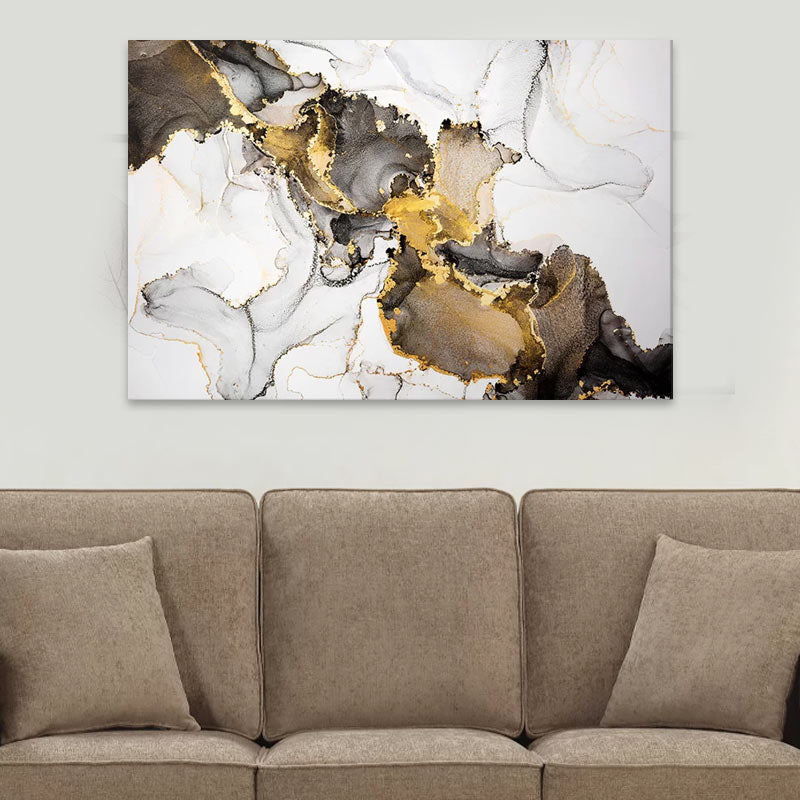 Πίνακας σε καμβά "Abstract Golden Dream" Megapap ψηφιακής εκτύπωσης 140x70x3εκ. - Hippiehome.gr
