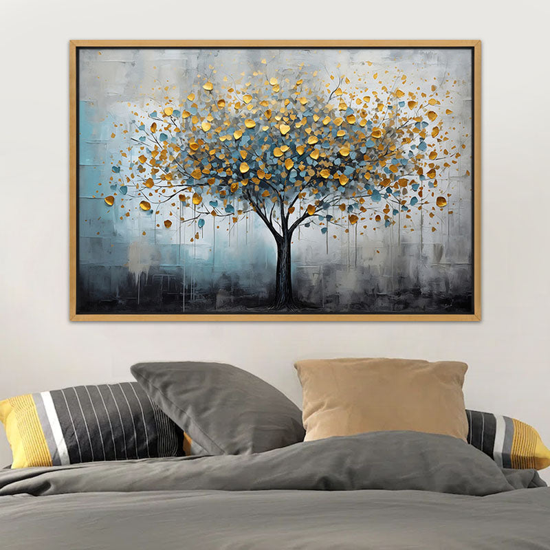 Πίνακας σε καμβά "Gold Tree" Megapap ψηφιακής εκτύπωσης με κορνίζα χρώμα χρυσό 140x100x3εκ. - Hippiehome.gr