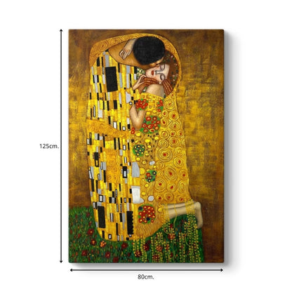Πίνακας σε καμβά "The Kiss" Megapap ψηφιακής εκτύπωσης 80x125x3εκ. - Hippiehome.gr