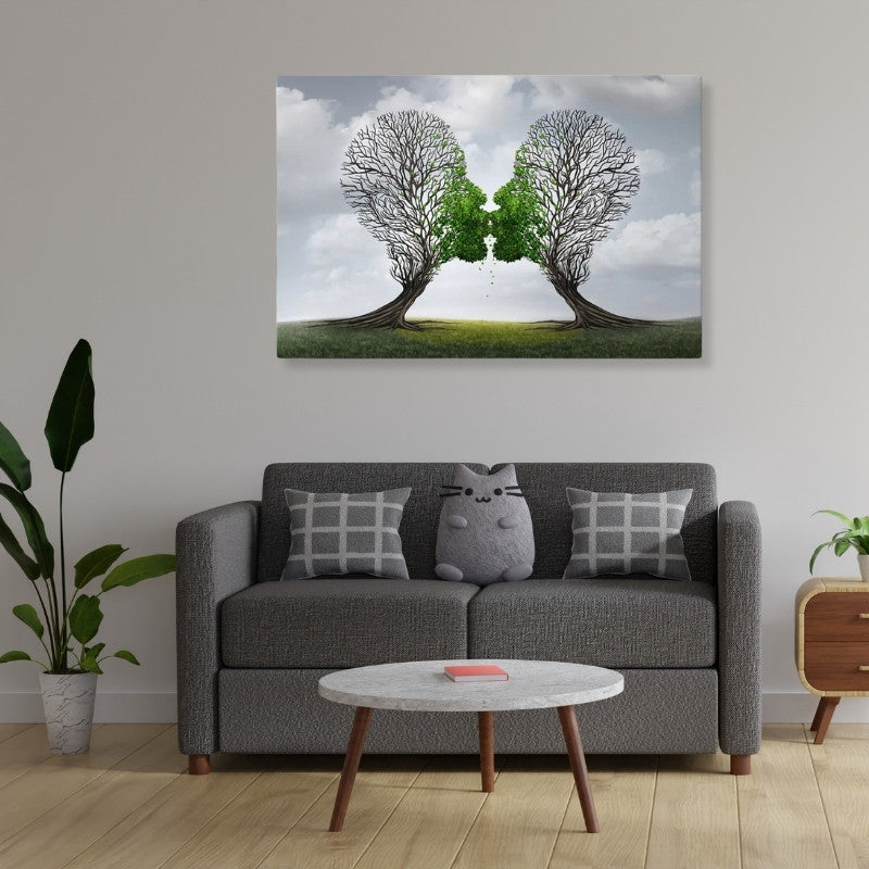 Πίνακας σε καμβά "Trees Growing With Love" Megapap ψηφιακής εκτύπωσης 100x70x3εκ. - Hippiehome.gr