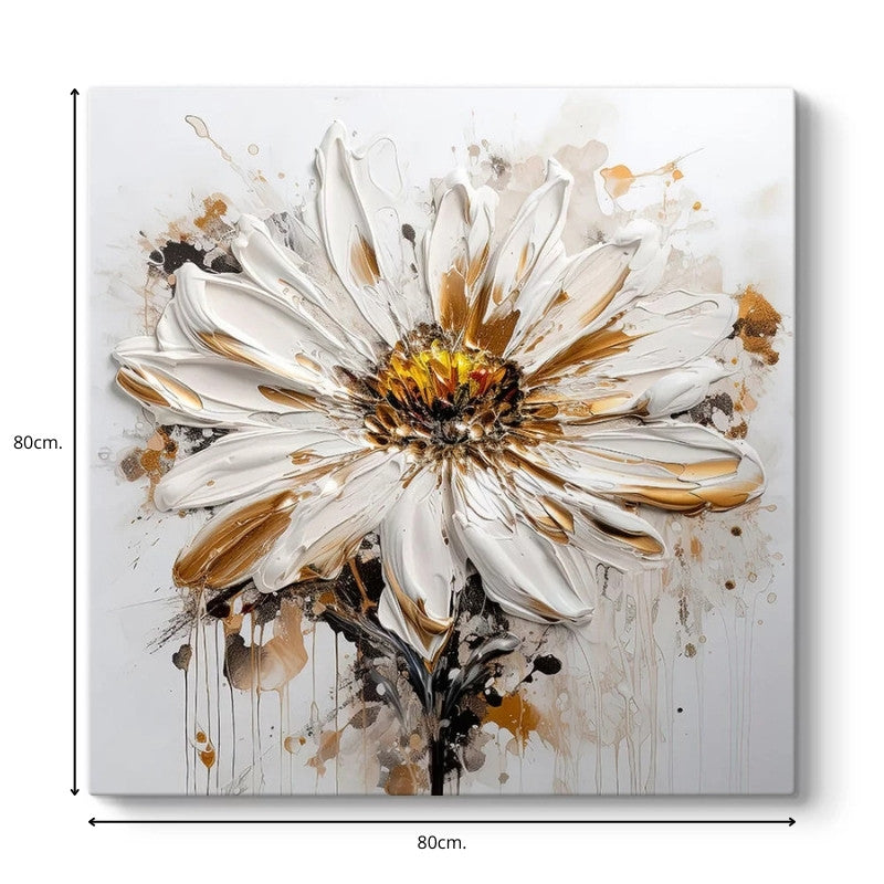 Πίνακας σε καμβά "Daisy" Megapap ψηφιακής εκτύπωσης 80x80x3εκ. - Hippiehome.gr