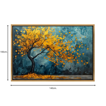 Πίνακας σε καμβά "Windblown Tree" Megapap ψηφιακής εκτύπωσης με κορνίζα χρώμα χρυσό 140x100x3εκ. - Hippiehome.gr