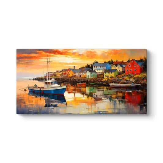 Πίνακας σε καμβά "Fishing Boat" Megapap ψηφιακής εκτύπωσης 120x60x3εκ. - Hippiehome.gr