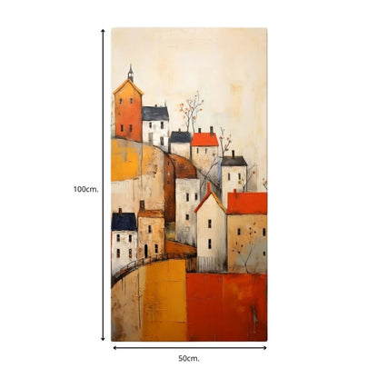 Πίνακας σε καμβά "Houses on the Hill" Megapap ψηφιακής εκτύπωσης 50x100x3εκ. - Hippiehome.gr