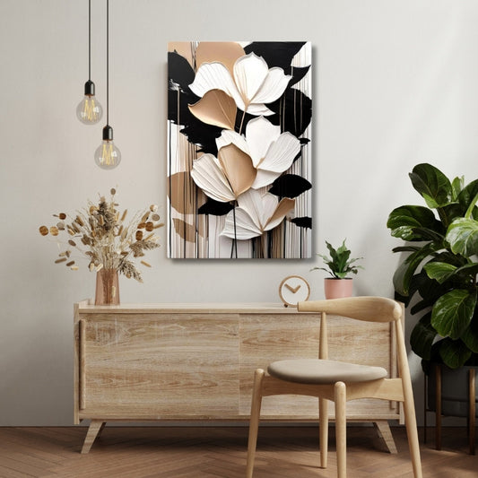 Πίνακας σε καμβά "Abstract Flower" Megapap ψηφιακής εκτύπωσης 70x100x3εκ. - Hippiehome.gr