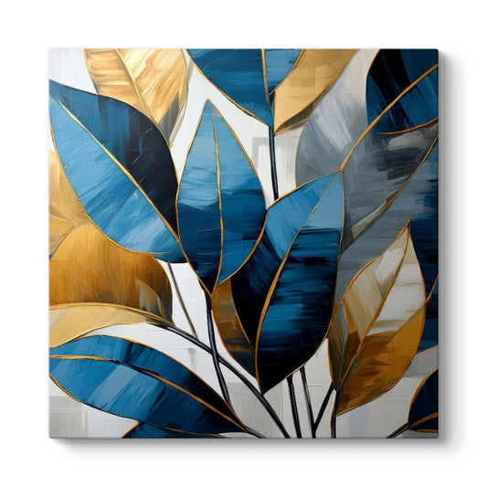 Πίνακας σε καμβά "Botanical Leaves" Megapap ψηφιακής εκτύπωσης 100x100x3εκ. - Hippiehome.gr