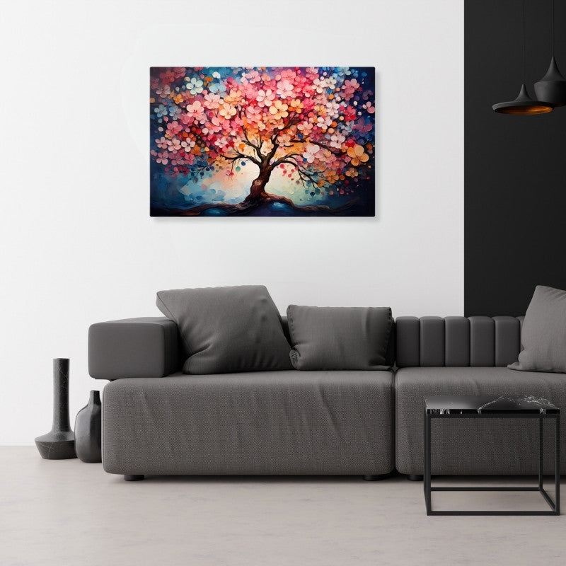 Πίνακας σε καμβά "Pink Tree" Megapap ψηφιακής εκτύπωσης 100x70x3εκ. - Hippiehome.gr
