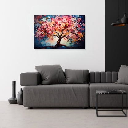 Πίνακας σε καμβά "Pink Tree" Megapap ψηφιακής εκτύπωσης 100x70x3εκ. - Hippiehome.gr