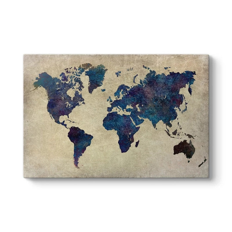 Πίνακας σε καμβά "World Map" Megapap ψηφιακής εκτύπωσης 125x80x3εκ. - Hippiehome.gr