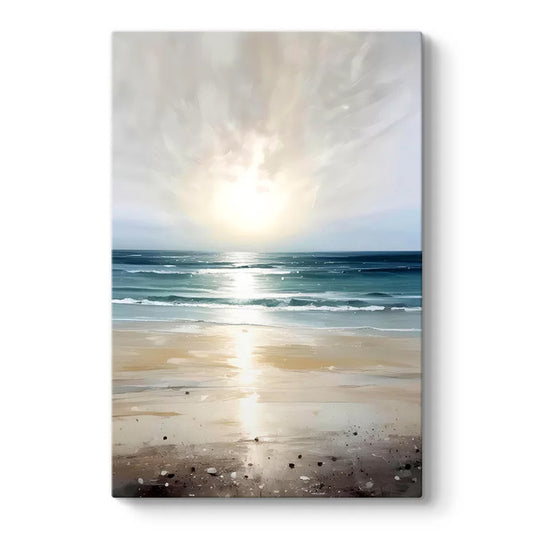 Πίνακας σε καμβά "Sunrise on the Beach" Megapap ψηφιακής εκτύπωσης 50x75x3εκ. - Hippiehome.gr
