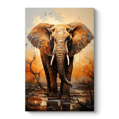 Πίνακας σε καμβά "Elephant Story" Megapap ψηφιακής εκτύπωσης 60x90x3εκ. - Hippiehome.gr