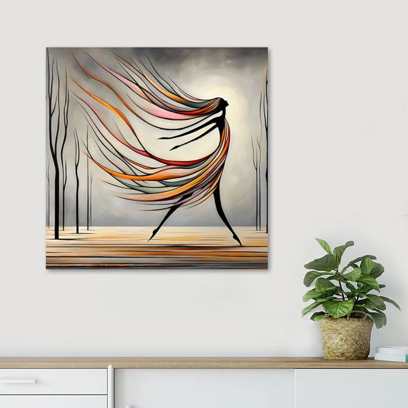 Πίνακας σε καμβά "Abstract Woman" Megapap ψηφιακής εκτύπωσης 60x60x3εκ. - Hippiehome.gr