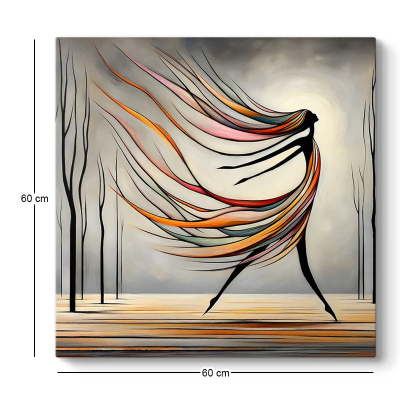 Πίνακας σε καμβά "Abstract Woman" Megapap ψηφιακής εκτύπωσης 60x60x3εκ. - Hippiehome.gr