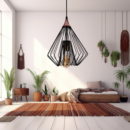 Φωτιστικό οροφής Verder Megapap E27 μεταλλικό μονόφωτο χρώμα μαύρο Ø25x70εκ. - Hippiehome.gr