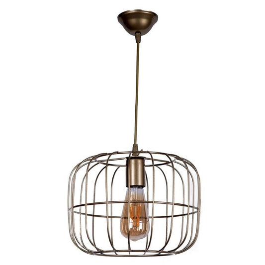 Φωτιστικό οροφής Cassie Megapap E27 μεταλλικό μονόφωτο χρώμα χρυσό Ø25x60εκ. - Hippiehome.gr