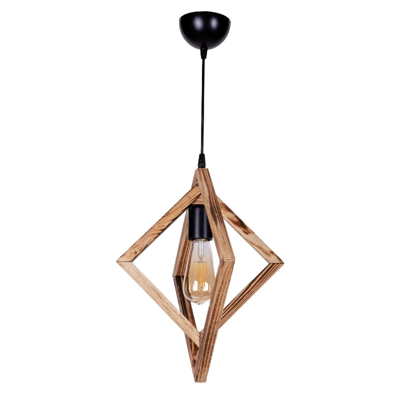 Ceiling lamp Tropea Megapap E27 wooden single light natural color - walnut 40x30x80cm.