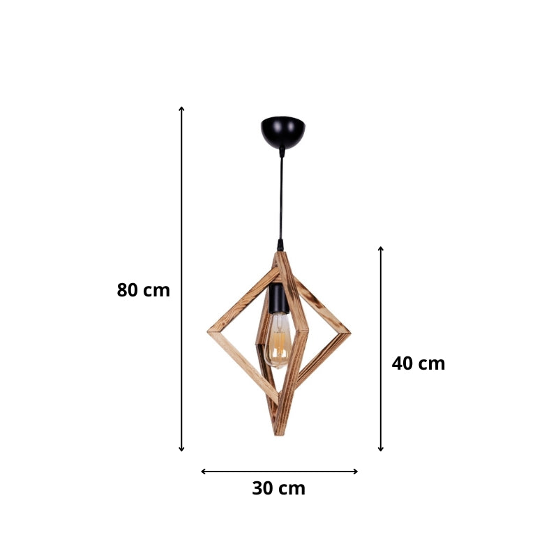 Ceiling lamp Tropea Megapap E27 wooden single light natural color - walnut 40x30x80cm.