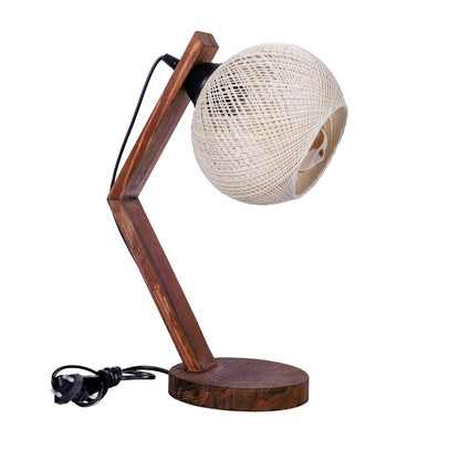 Table lamp Rope Megapap E27 wooden - rope color beige - walnut Ø17x40cm.