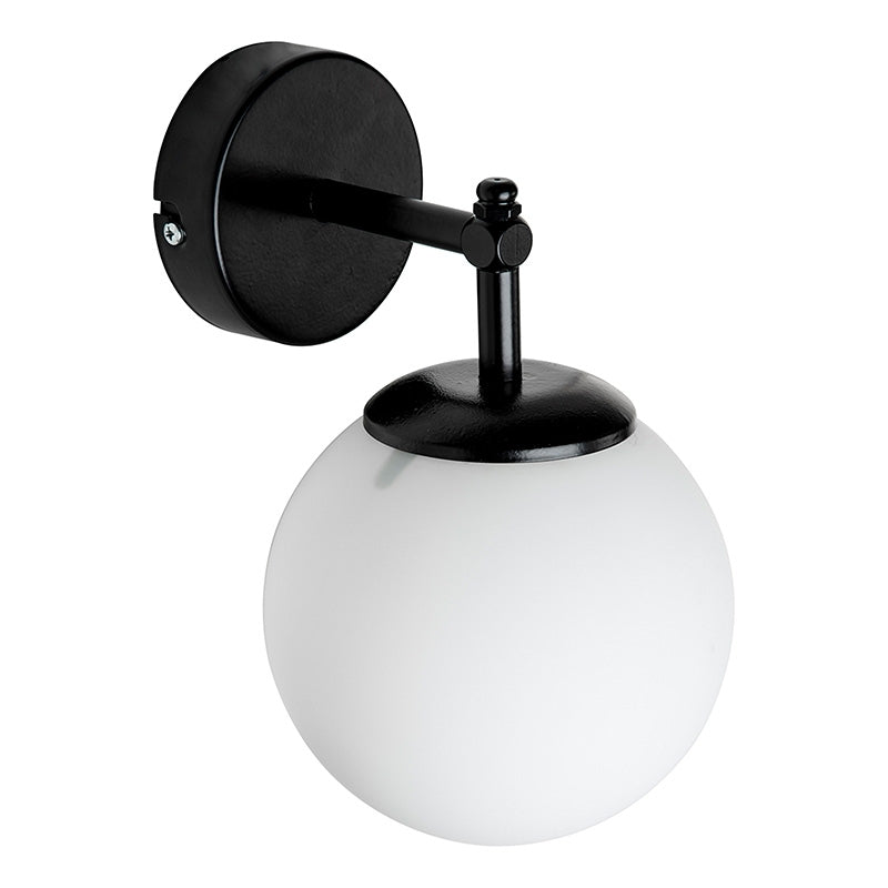 Wall sconce Vito Megapap E27 metal - glass color black - white 12x20x25cm.