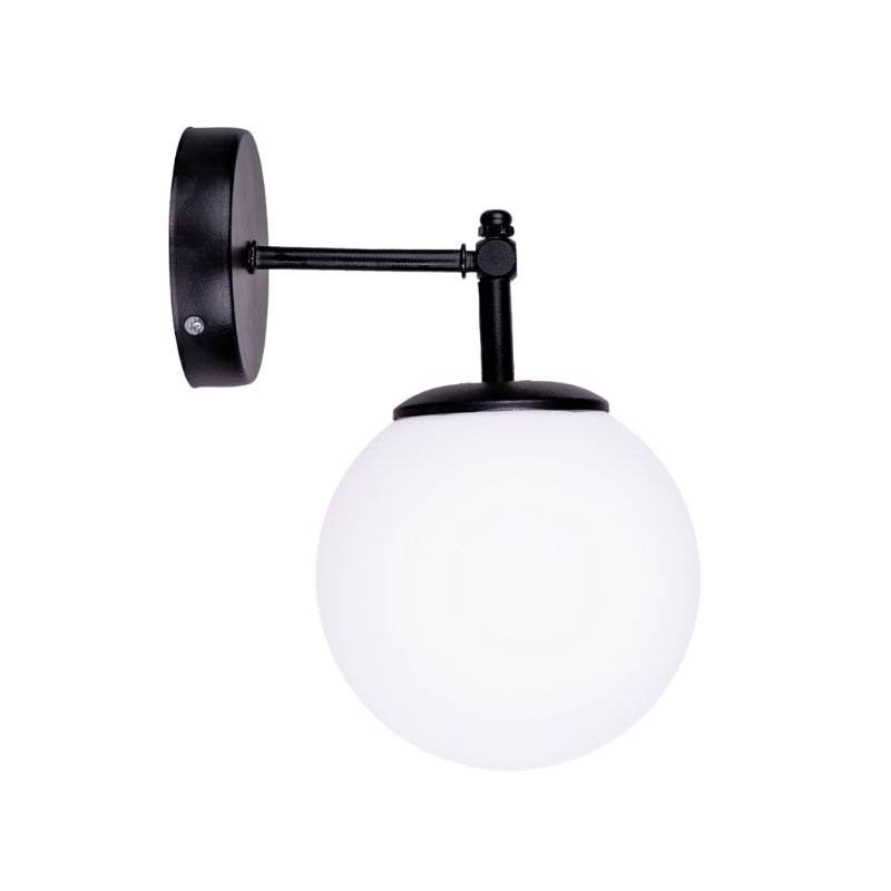 Wall sconce Vito Megapap E27 metal - glass color black - white 12x20x25cm.